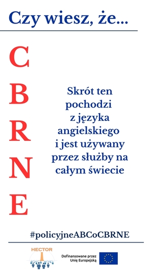 Grafika informacyjna dotycząca zagrożeń CBRNE. Treść zawarta w komunikacie.