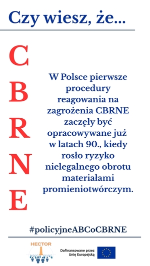 Grafika informacyjna dotycząca zagrożeń CBRNE. Treść zawarta w komunikacie.