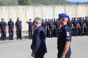 Ceremonia powitalna XXXVIII rotacji Jednostki Specjalnej Polskiej Policji w Kosowie.