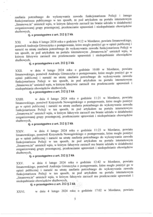 Strona wyroku sądu.