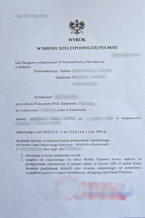 Zdjęcie wyroku.