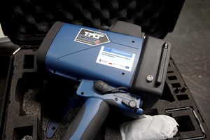 Laserowy miernik prędkości.