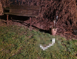 Ławka na posesji gdzie doszło do zdarzenia.