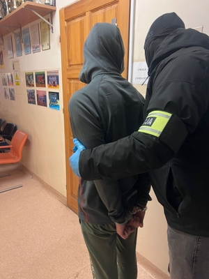 zatrzymanie, policja prowadzi sprawcę