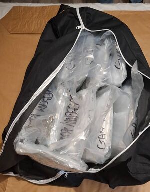 Narkotyki w workach plastikowych.