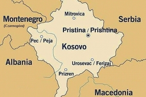 Mapa Kosowa.