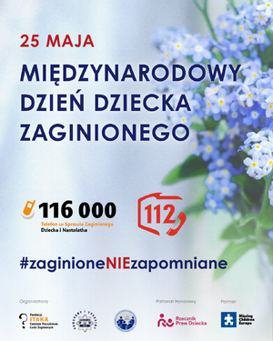 Plakat kampanii społecznej #zaginioneNIEzapomniane.
