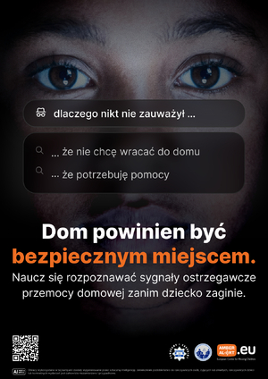 Plakat promujący kampanię: Dom powinien być bezpiecznym miejscem.