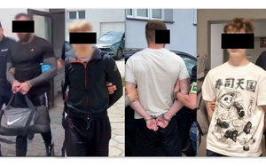 Kolaż czterech zdjęć przedstawia zatrzymanych mężczyzn.