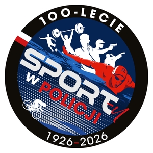Logo 100-lecie Sportu w Policji.
