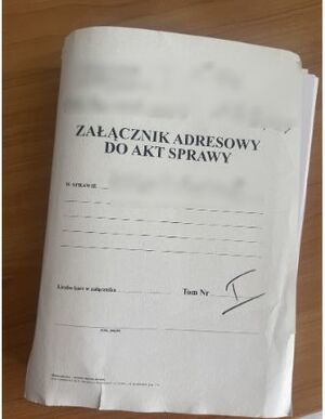 Załącznik adresowy do akt sprawy.