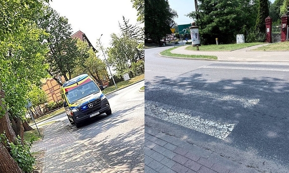 Zasłabł na przejściu dla pieszych. Policjant ruszył mu z pomocą