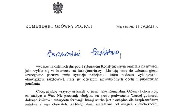 List Komendanta Głównego Policji do policjantek i policjantów w związku z ostatnimi wydarzeniami