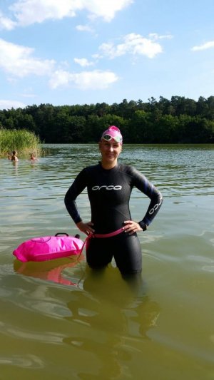 Katarzyna podczas treningu na Jeziorze Głębokie