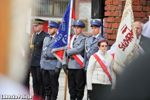 Poczet sztandarowy Lubuskiej Policji.