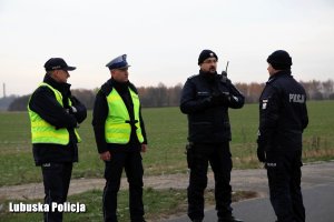 policjanci rozmawiają na drodze