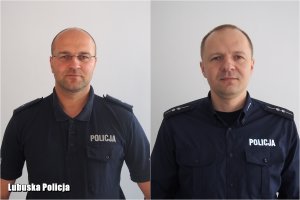 Policjanci pozujący do zdjęcia.