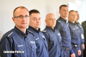 Policjanci na przedświątecznym spotkaniu.