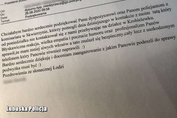 treść podziękowania