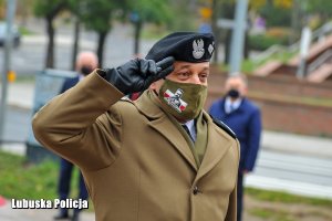 generał wojska polskiego oddaje honor
