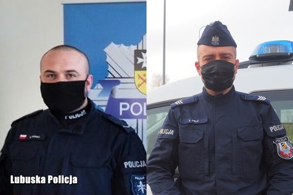 połączone zdjęcia dwóch policjantów