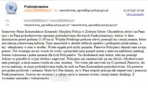 podziękowania przesłane do policjantów