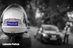 Kask motocyklowy policjanta.