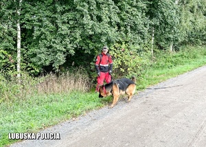 przewodnik z psem tropiącym