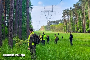 mundurowi przeszukują teren