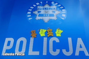 odblaski leżą na masce radiowozu