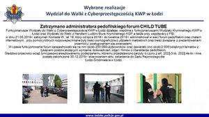 Realizacja sprawy dotyczącej forum pedofilskiego.