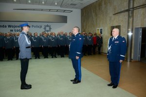 Uroczyste pożegnanie z łódzkim garnizonem nadinspektora Andrzeja Łapińskiego.