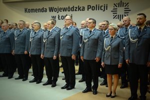 Uroczyste pożegnanie z łódzkim garnizonem nadinspektora Andrzeja Łapińskiego.