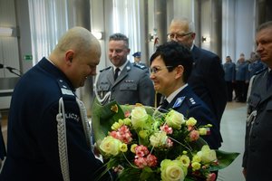 Uroczyste pożegnanie z łódzkim garnizonem nadinspektorem Andrzeja Łapińskiego.