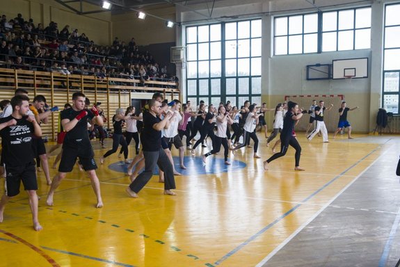 Uczestnicy projektu podczas treningu.