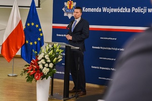 Konferencja podsumowująca projekt, wystąpienie nadkomisarza Adama Jurka.