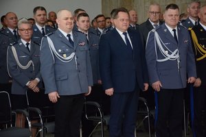 uroczysta zbiórka w KWP w Łodzi