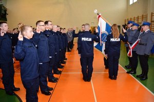 Uroczyste ślubowanie nowo przyjętych policjantów.