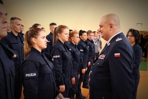 Policjanci podczas uroczystości.