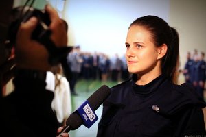 Policjanci po uroczystości ślubowania