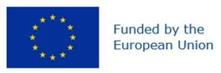Na zdjęciu przedstawiono flagę Unii Europejskiej, obok której umieszczono rozpisany w dwóch wierszach napis "Funded by the European Union"
