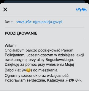Podziękowania dla policjantów