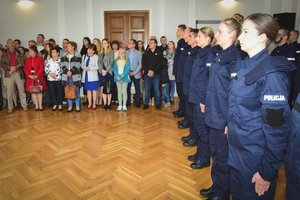 Ślubowanie nowych policjantów w auli Komendy Wojewódzkiej Policji