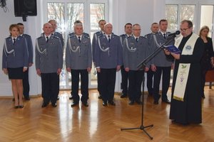 Policjanci podczas uroczystości ślubowania