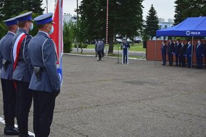 Funkcjonariusze podczas uroczystości święta Policji