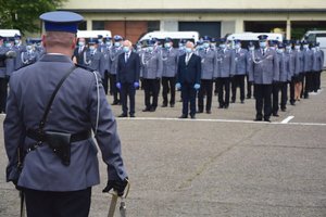 Funkcjonariusze podczas uroczystości święta Policji