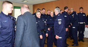 Świąteczne spotkanie z Zastępcą Komendanta Głównego Policji i Komendanta Wojewódzkiego w Rzeszowie i jego zastępcami z funkcjonariuszami pełniącymi służbę na granicy polsko-ukraińskiej