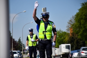 Policjanci podczas konkursu na Najlepszego Policjanta Ruchu Drogowego na Podkarpaciu