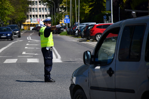 Policjanci podczas konkursu na Najlepszego Policjanta Ruchu Drogowego na Podkarpaciu