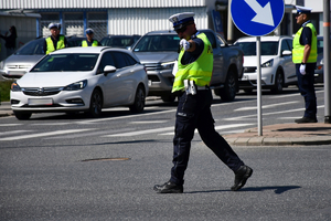 Policjanci podczas konkursu na Najlepszego Policjanta Ruchu Drogowego na Podkarpaciu